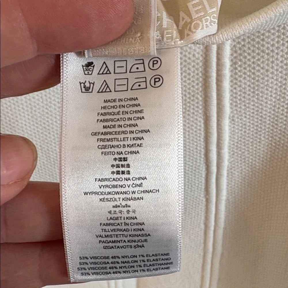 Michael Kors Textured Cream Skirt